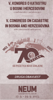 Geodetsko društvo Herceg Bosne  organizuje V Kongres o katastru u Bosni i Hercegovini s međunarodnim učešćem